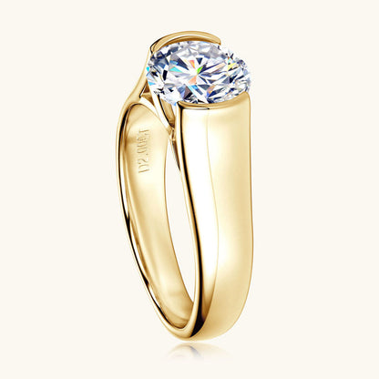 Gold Finish Moissanite Ring