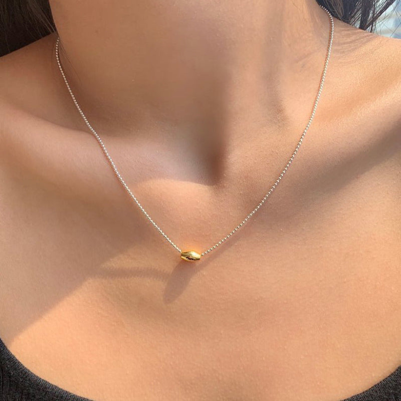 Modern Polished Barrel Pendant Necklace

