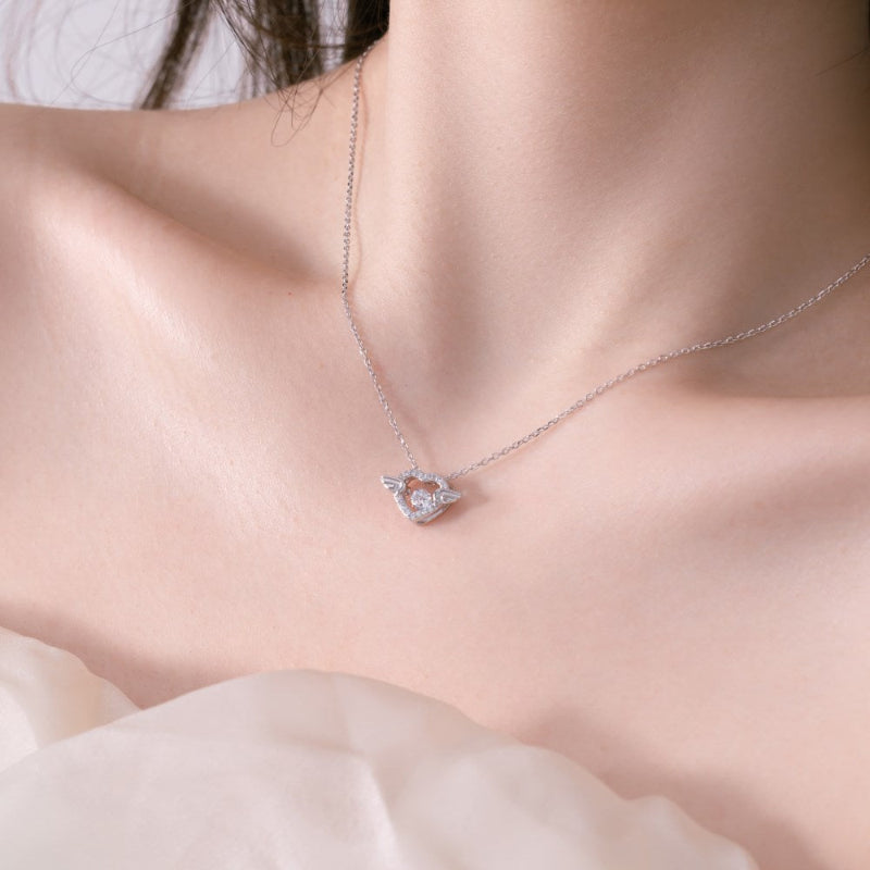 Sparkling Gold Plated Winged Heart

