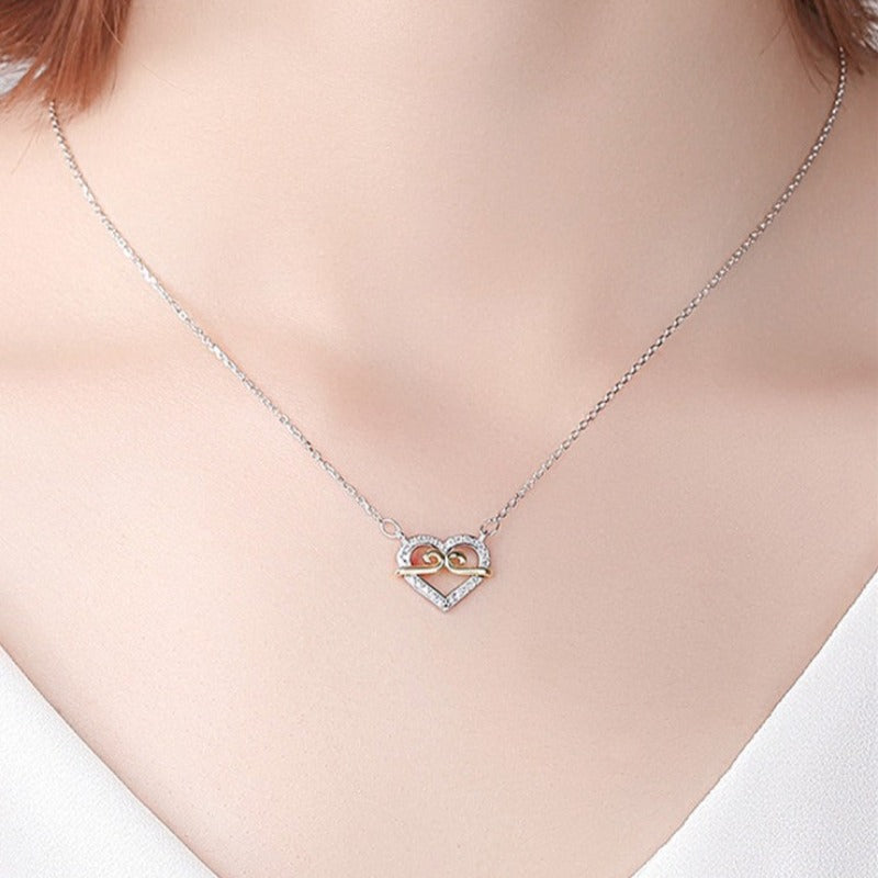 Pave Diamond Heart with Gold Detail
