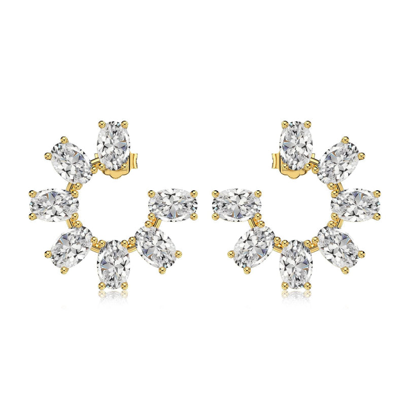 Elegant Sun Flower Stud Earrings