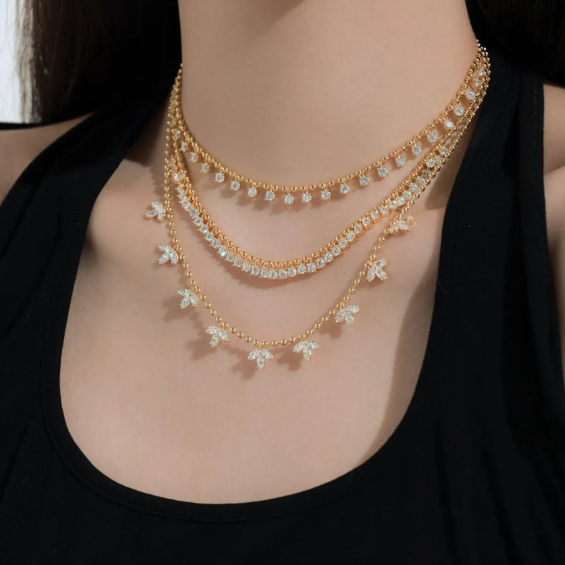 Elegant Beaded Diamond Look Chain


