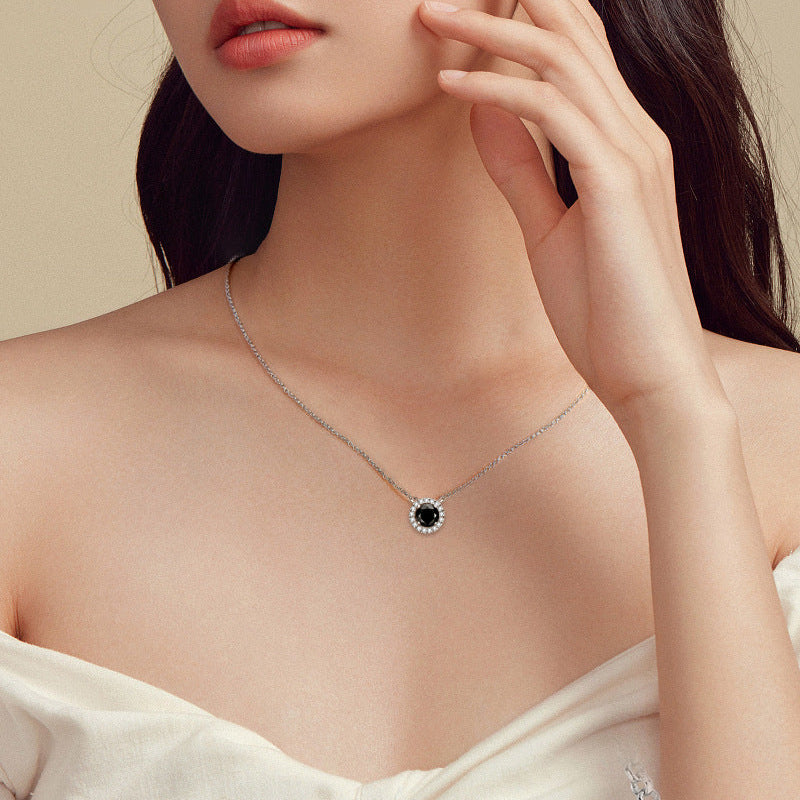 Precious Black Moissanite Charm Necklace

