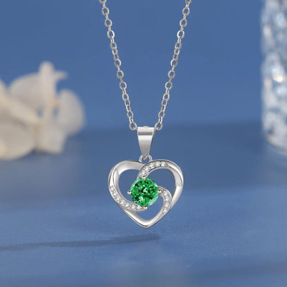 heart necklace with colorful diamons