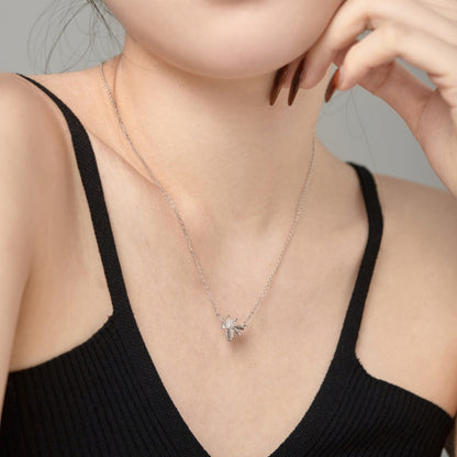 Luminous Silver Bee Necklace

