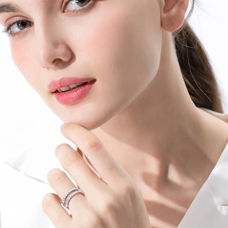 Fine Jewelry Sterling Silver Moissanite Band

