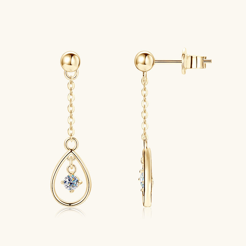 Brilliant Round Moissanite Dangles