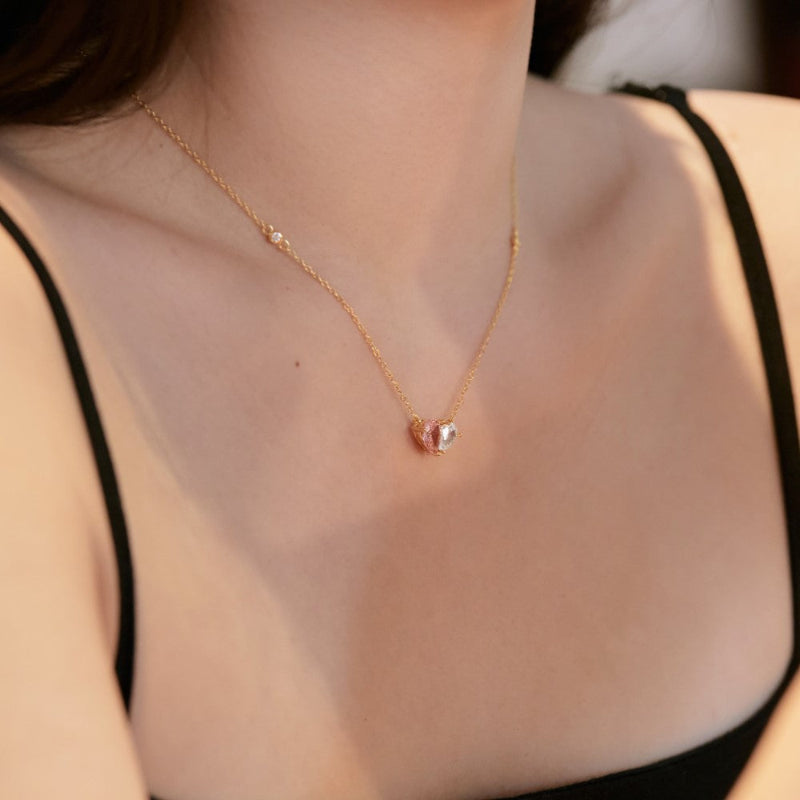 Luminous Gold Heart Gemstone Duo

