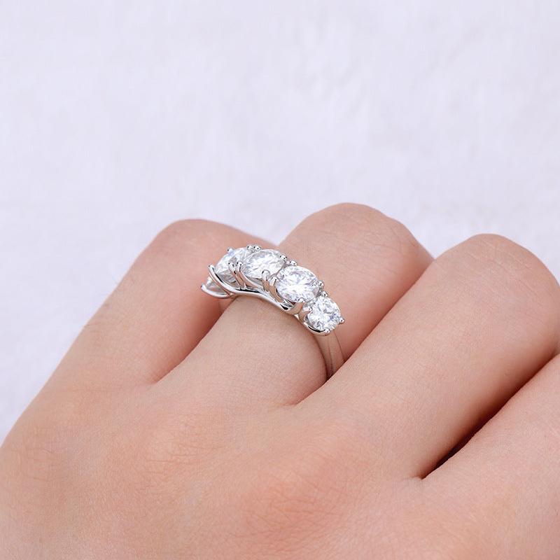Fine Jewelry Sterling Silver Moissanite Band

