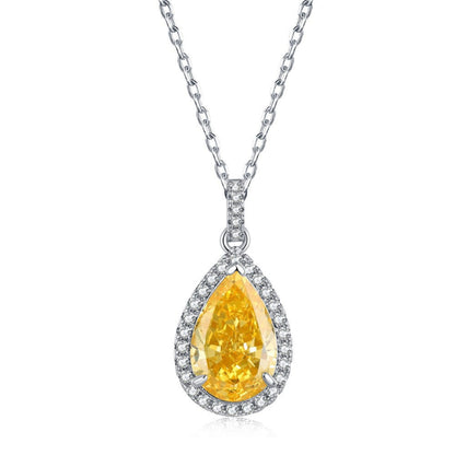 Silver Teardrop Halo Necklace

