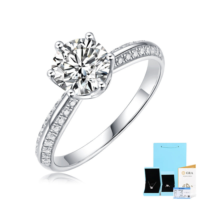 Sophisticated Solitaire Diamond Accent Ring

