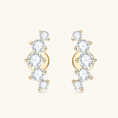 Five-Stone Moissanite Ear Cuff Studs

