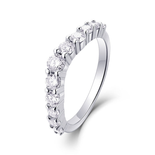 Curved Moissanite Wedding Ring

