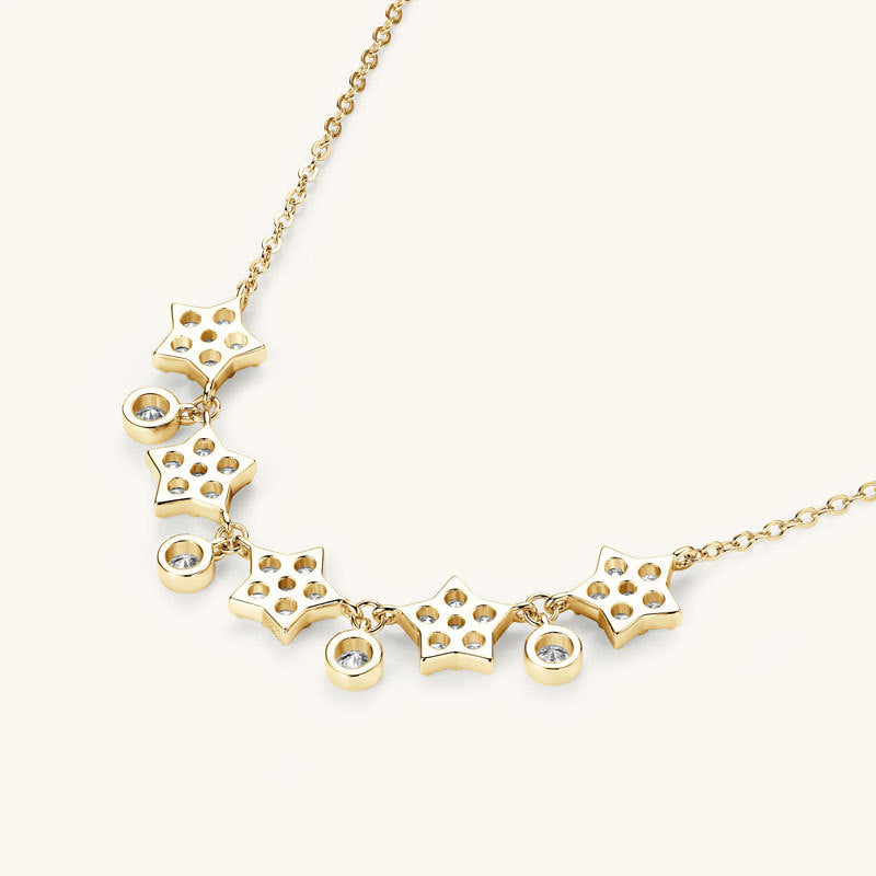 Cosmic Moissanite Star Cluster Necklace

