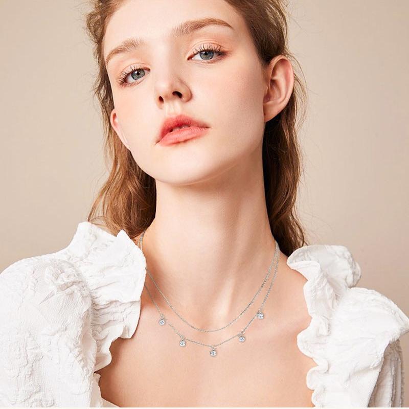 Diamond Simulant Dangle Necklace

