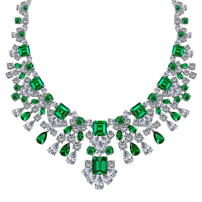 Peridot & Diamond Cascade Necklace

