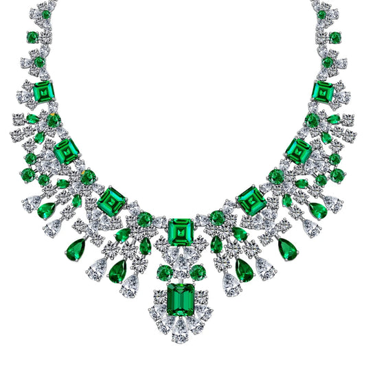 Peridot & Diamond Cascade Necklace


