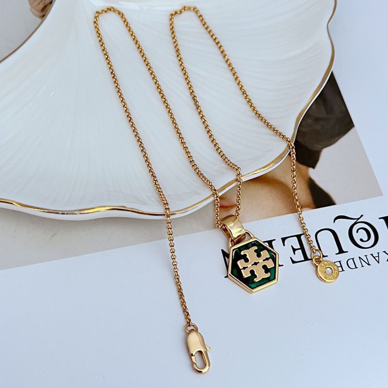 Geometric Logo Pendant Necklace

