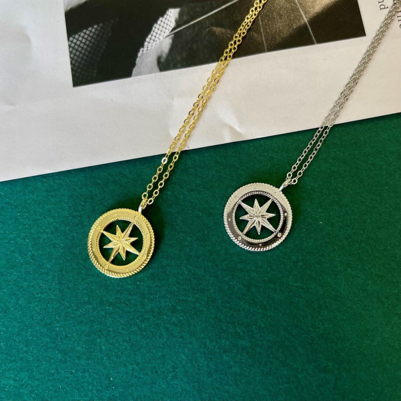 Vintage Style Compass Star Necklace

