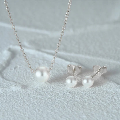 S925 sterling silver pearl jewelry set