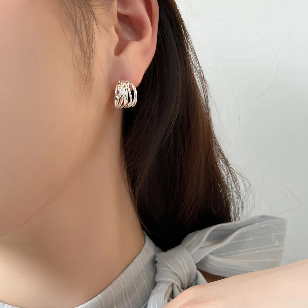 Interlace Folds Fine Jewelry Stud Earrings