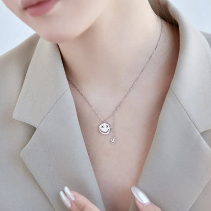 Happy Smiley Face Pendant Necklaces Women