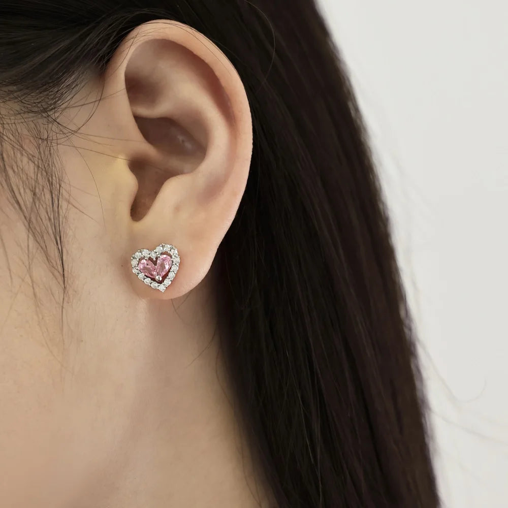 Wholesale Trendy Pink Cz Cubic Zircon Earring