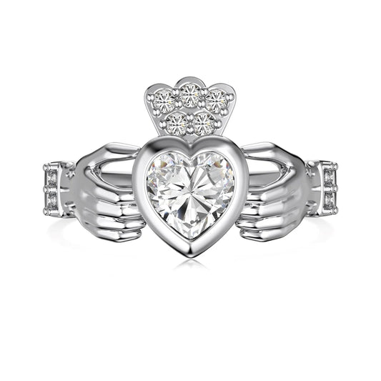 Hands Shape for Love Heart Women Girl Rings