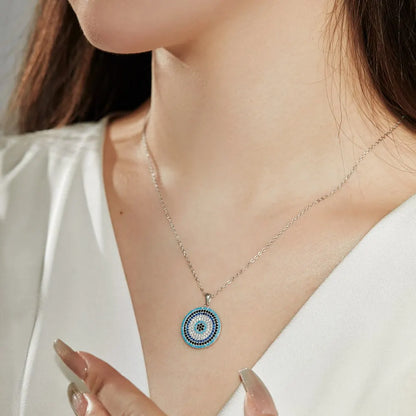 Round Devil Eye Shaped Necklace For Women