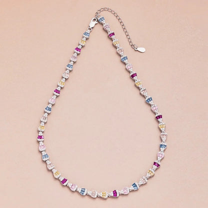 Colorful Full Diamond 5A Zirconia Tennis Necklaces