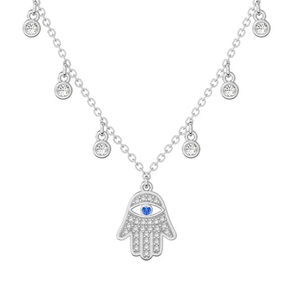 Tassel 5A Zirconia Evil Protection Hamsa Hand Pendant