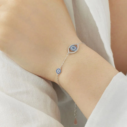 Link Chain Evil Blue Eyes Jewelry Bracelet