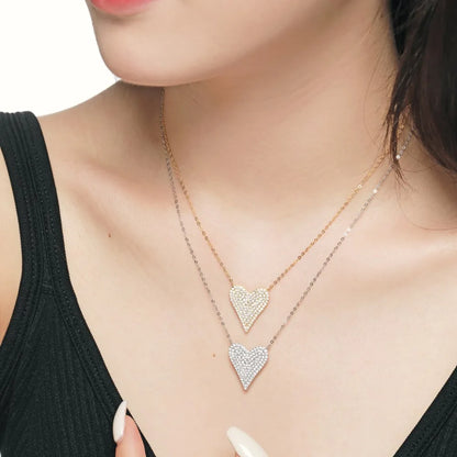 925 Sterling Sliver Heart Tennis Necklaces