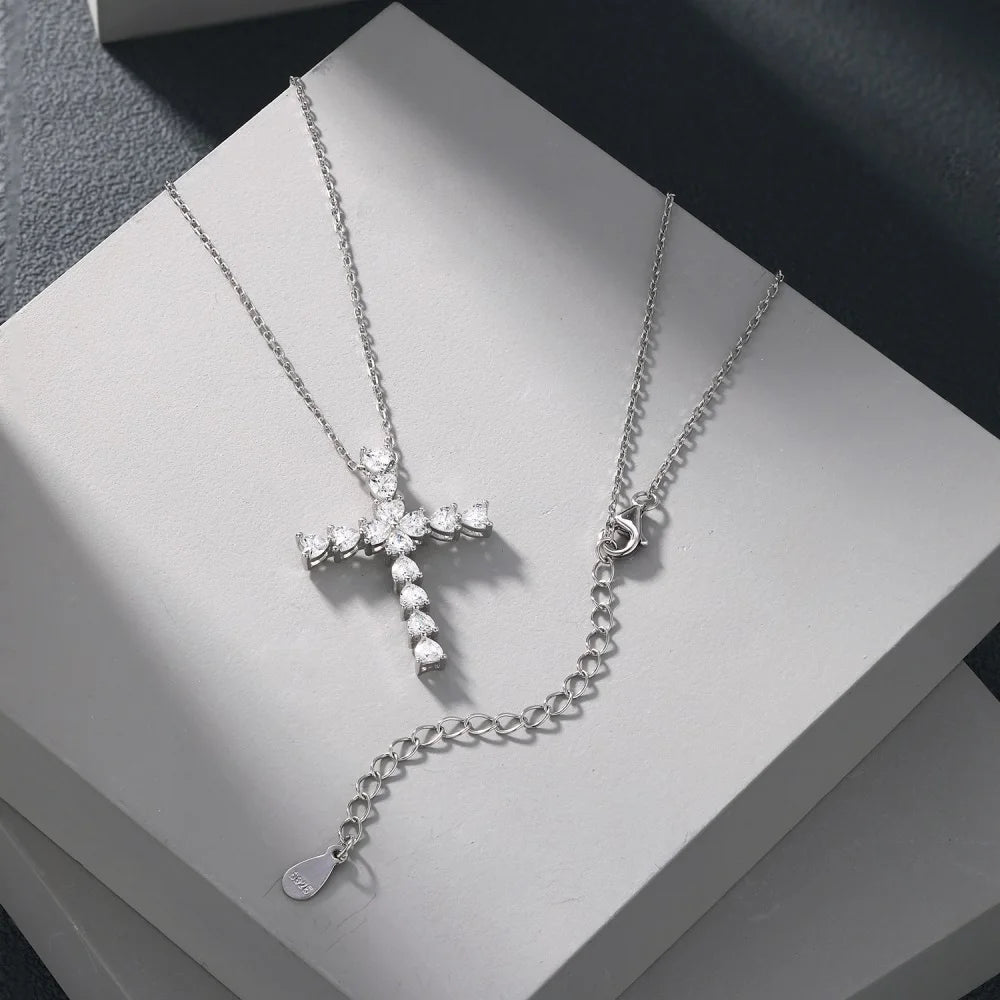 Diamond Chain Cross Pendant