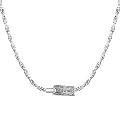 Twisted Link Chain 925 Sterling Silver Necklaces