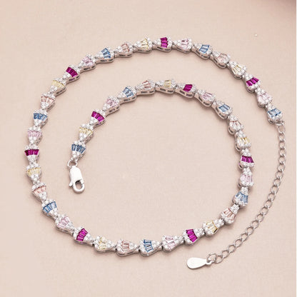 Colorful Full Diamond 5A Zirconia Tennis Necklaces