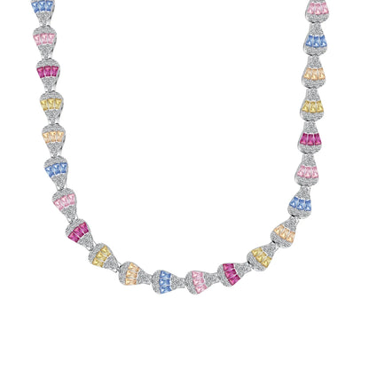 Colorful Full Diamond 5A Zirconia Tennis Necklaces