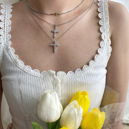 Diamond Chain Cross Pendant