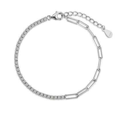 Paperclip Chain 5A Cubic Zirconia Diamond Tennis Bracelets