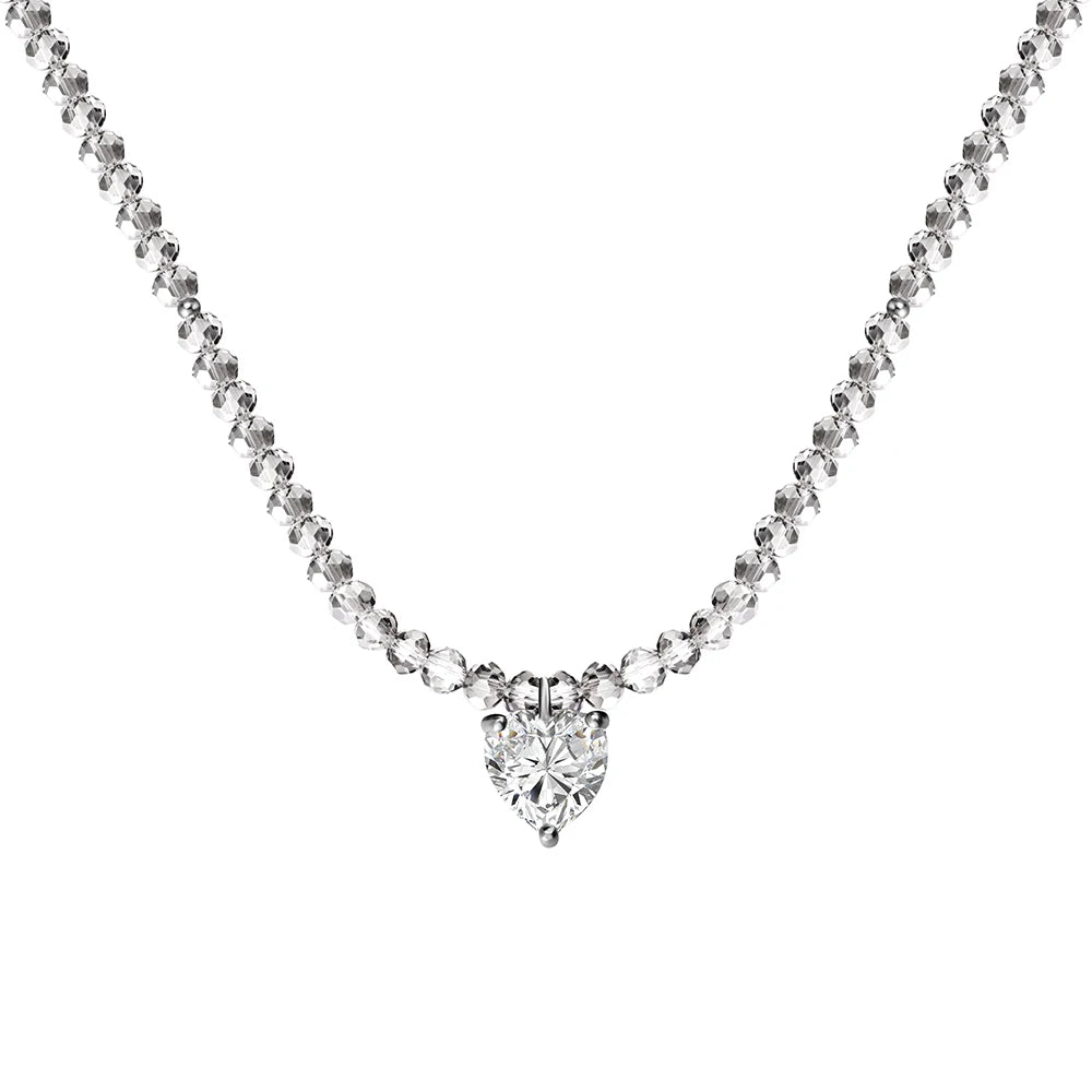 5A Zirconia Heart Pendant Necklace