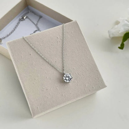 Solitaire 5A Zirconia Jewelry Pendant Necklace