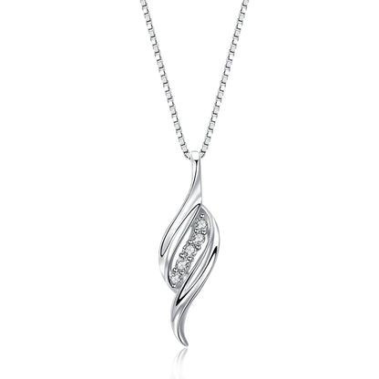 5A Zirconia Twisted Wings Pendant Necklace