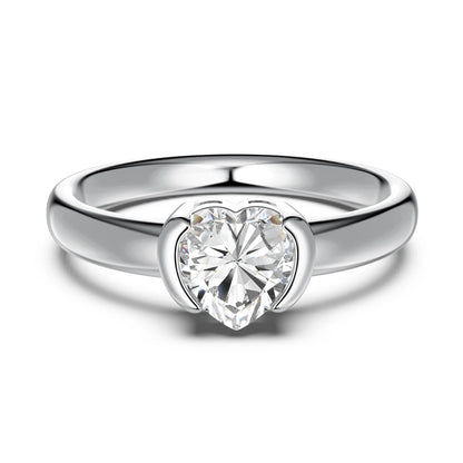 Heart Shape 5A Zirconia Promise Engagement Ring