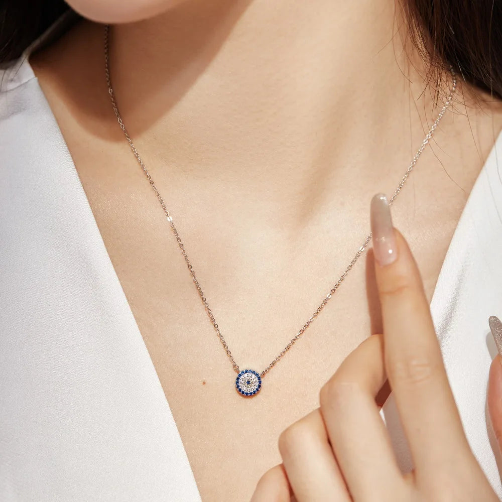 Blue Devil Eyes Necklace For Women