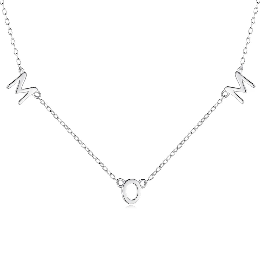 Cute 925 Silver Personalized Mom Shaped Pendant Necklace