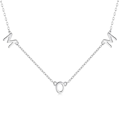 Cute 925 Silver Personalized Mom Shaped Pendant Necklace