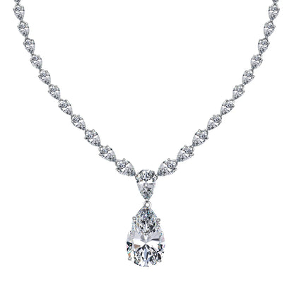 Luxury Full Diamond 5A Zirconia Teardrop Pendant Necklace