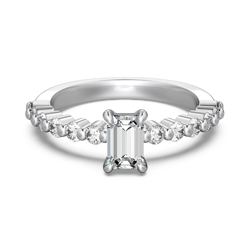 Eternity Band Emerald Cut 5A  Zircon Women Ring