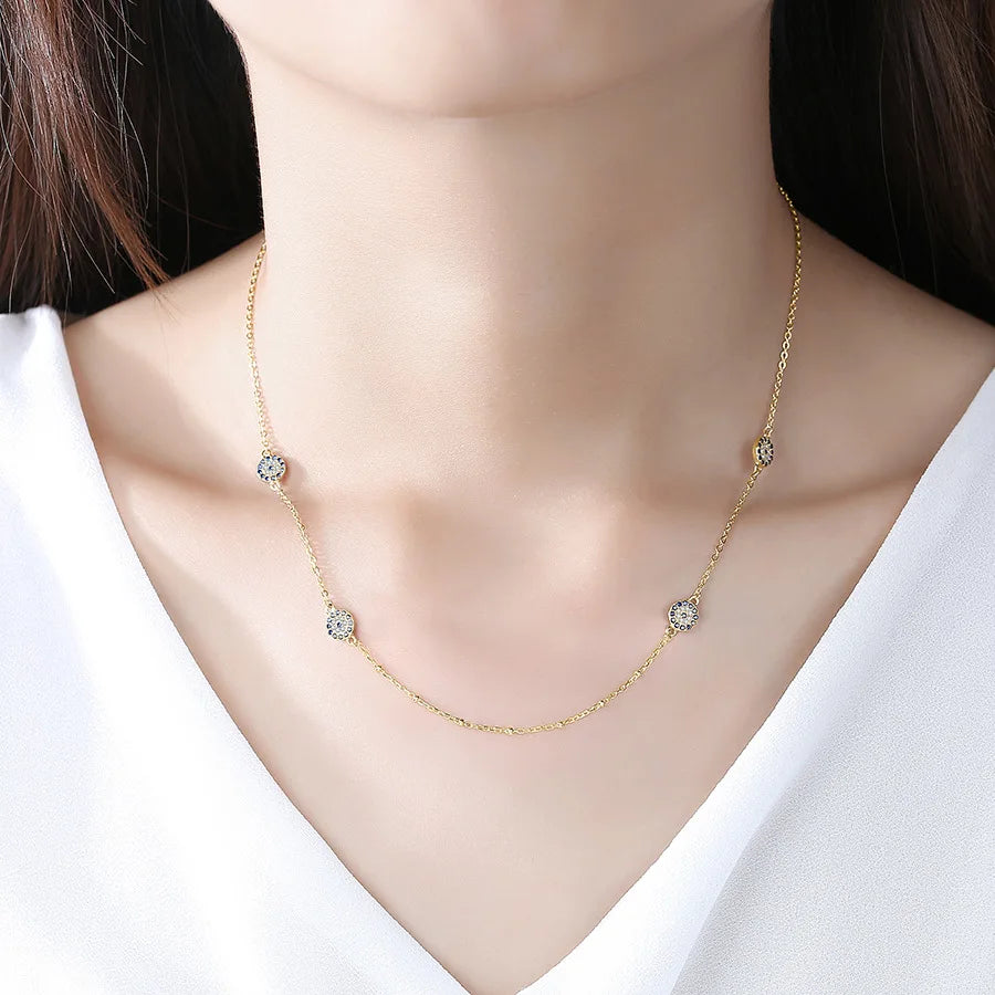 Women`s Trendy Gold Eye Necklace