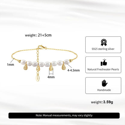 natural freshwater pearls silver anklet for girlfriend